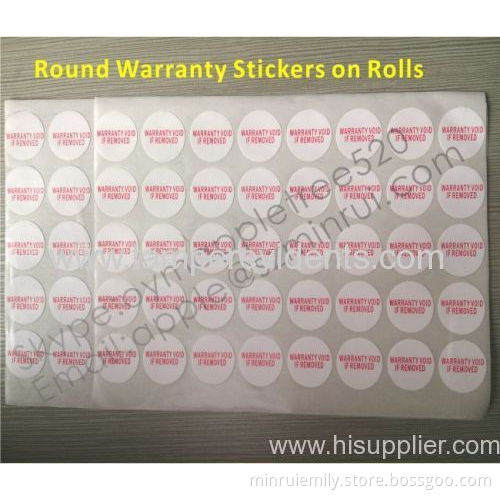 Simple Destructive Warranty Stickers,printed Red Ink On White Eggshell Sticker,warranty Void If Removed Sticker 